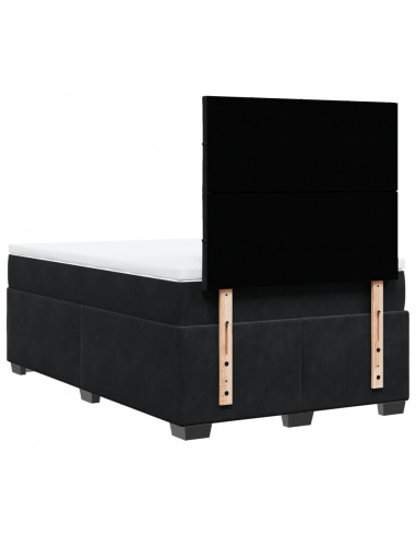 Giroletto a Molle con Materasso Nero 120x200 cm in Velluto