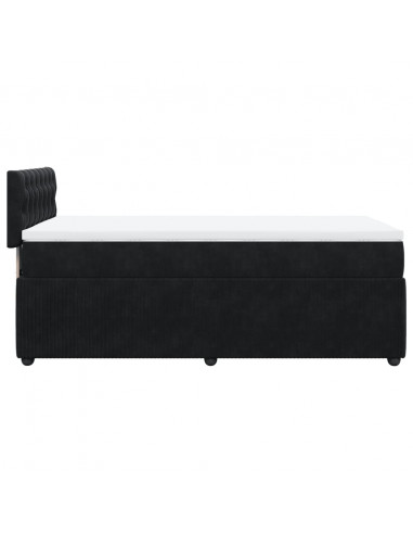 Giroletto a Molle con Materasso Nero 100x200 cm in Velluto