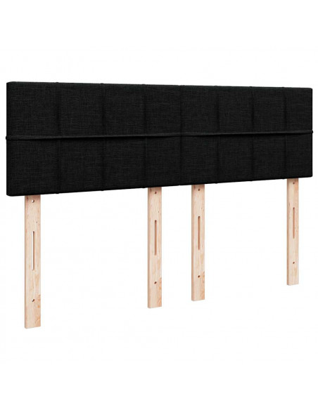 Giroletto a Molle con Materasso Nero 140x190 cm in Tessuto