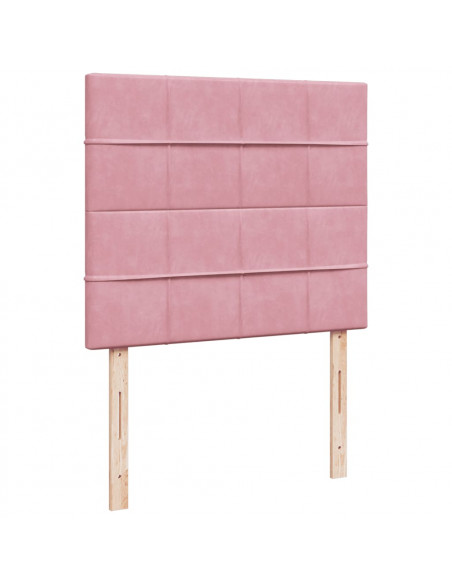 Giroletto a Molle con Materasso Rosa 120x200 cm in Velluto