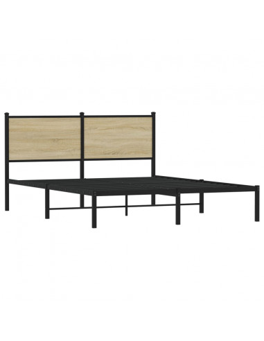 Giroletto con Testiera in Metallo Rovere Sonoma 150x200 cm