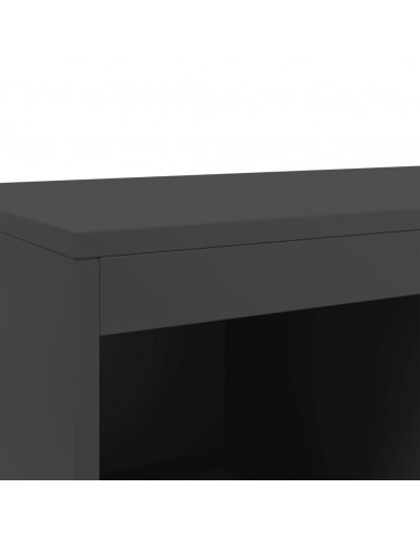 Credenza Nera 68,5x39x111,5 cm Acciaio Laminato a Freddo