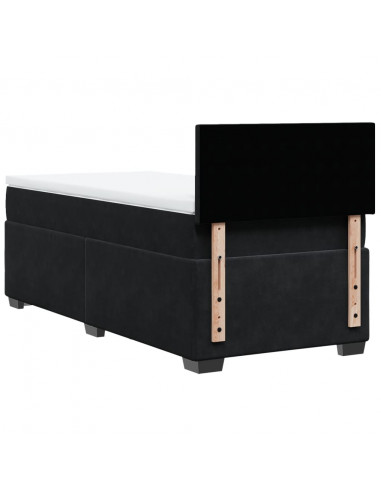 Giroletto a Molle con Materasso Nero 100x200 cm in Velluto