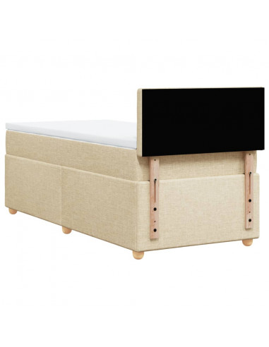 Giroletto a Molle con Materasso Crema 90x190 cm in Tessuto