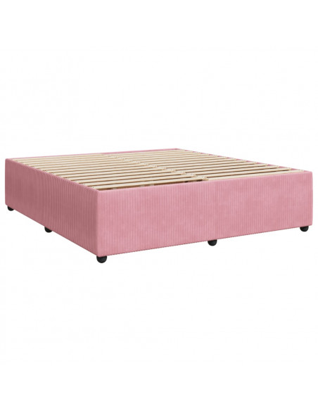 Giroletto a Molle con Materasso Rosa 200x200 cm in Velluto