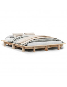 Letto senza Materasso 140x200 cm in Legno Massello di Pino 2
