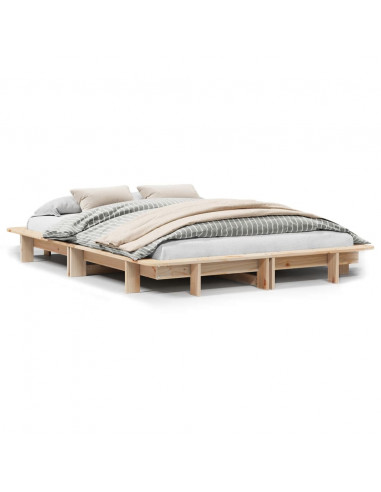 Letto senza Materasso 140x200 cm in Legno Massello di Pino