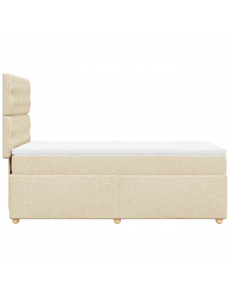 Giroletto a Molle con Materasso Crema 100x200 cm in Tessuto