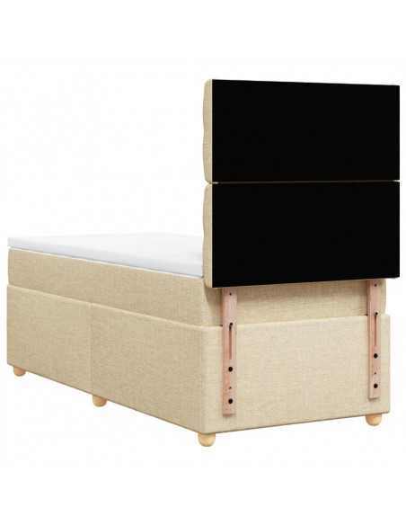 Giroletto a Molle con Materasso Crema 100x200 cm in Tessuto