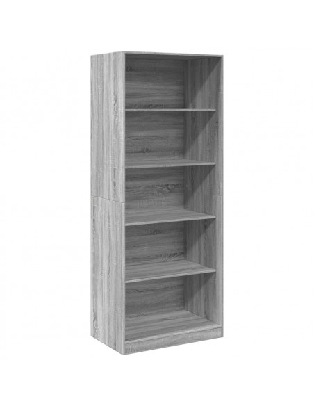 Armadio Grigio Sonoma 80x50x200 cm in Legno Multistrato