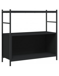 Libreria Nera 80x30x78,5 cm in Legno Multistrato e Ferro 2