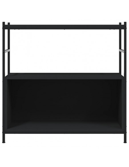 Libreria Nera 80x30x78,5 cm in Legno Multistrato e Ferro