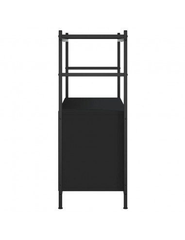 Libreria Nera 80x30x78,5 cm in Legno Multistrato e Ferro