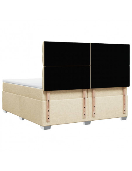 Giroletto a Molle con Materasso Crema 200x200 cm in Tessuto