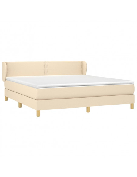 Giroletto a Molle con Materasso Crema 160x200 cm in Tessuto