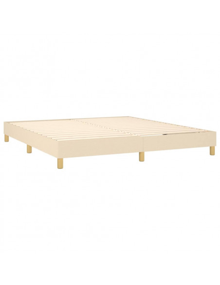 Giroletto a Molle con Materasso Crema 160x200 cm in Tessuto