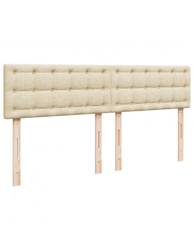 Giroletto a Molle con Materasso Crema 180x200 cm in Tessuto