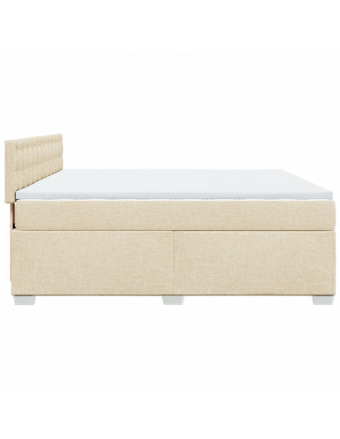 Giroletto a Molle con Materasso Crema 180x200 cm in Tessuto