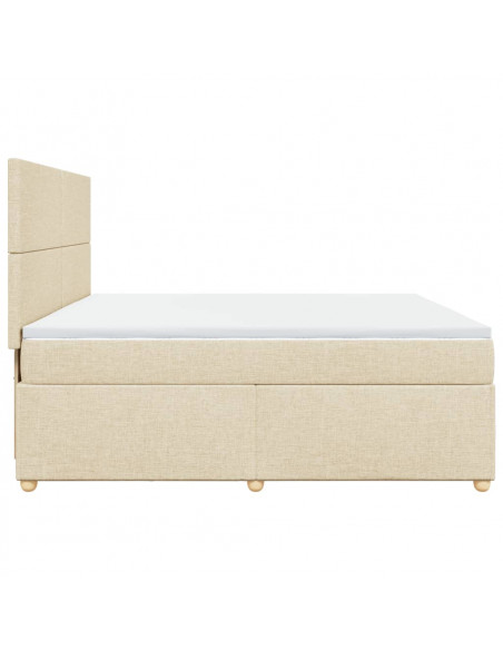 Giroletto a Molle con Materasso Crema 200x200 cm in Tessuto