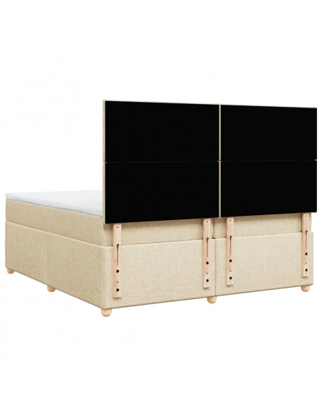Giroletto a Molle con Materasso Crema 200x200 cm in Tessuto