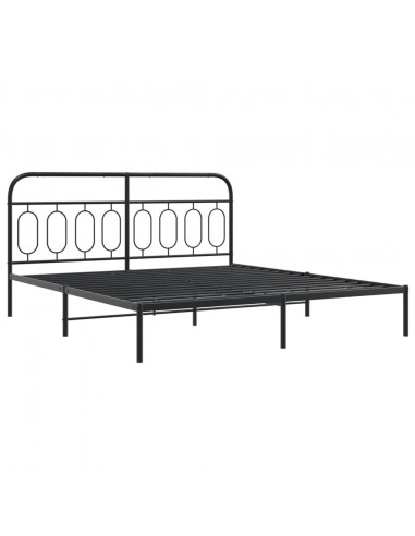 Giroletto con Testiera e Pediera Metallo Nero 193x203 cm