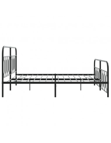 Giroletto con Testiera e Pediera Metallo Nero 193x203 cm