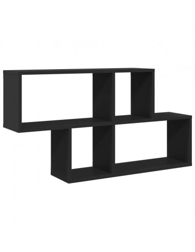 Scaffale a Parete Nero 100x20x53 cm in Legno Multistrato