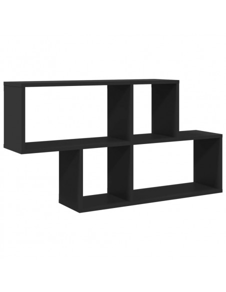 Scaffale a Parete Nero 100x20x53 cm in Legno Multistrato