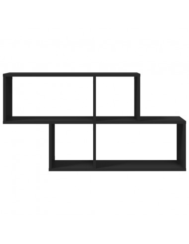 Scaffale a Parete Nero 100x20x53 cm in Legno Multistrato