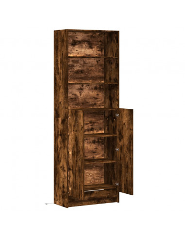 Credenza con LED Rovere Fumo 69x32,5x200 cm in Truciolato