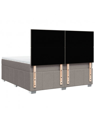 Giroletto a Molle con Materasso Tortora 200x200 cm in Tessuto