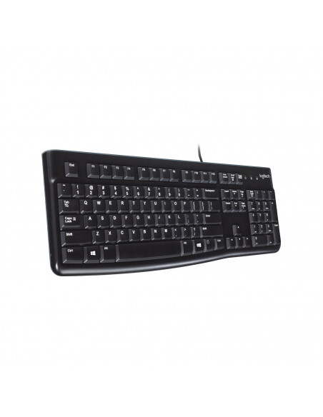 Logitech K120 Tastiera con Cavo per Windows, USB Plug-and-Play, Dimensioni Standard, Resistente agli Schizzi, Barra Spaziatrice 