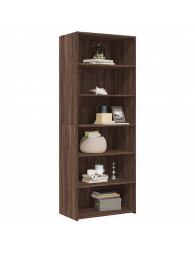 Credenza Rovere Marrone 70x41x185 cm in Legno Multistrato