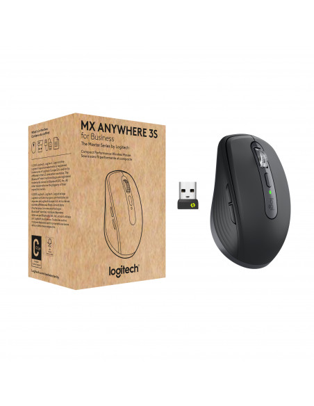 Logitech MX Anywhere 3S for Business mouse Ufficio Mano destra RF senza fili + Bluetooth Laser 8000 DPI