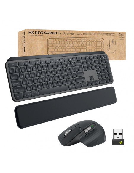 Logitech MX Keys combo for Business Gen 2 tastiera Mouse incluso Ufficio RF senza fili + Bluetooth QWERTY Italiano Grafite