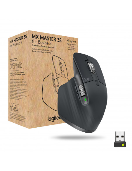 Logitech MX Master 3s for Business mouse Ufficio Mano destra RF senza fili + Bluetooth Laser 8000 DPI