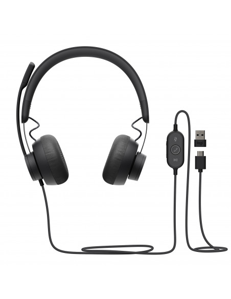Logitech Zone 750 Auricolare Cablato A Padiglione Ufficio USB tipo-C Grafite