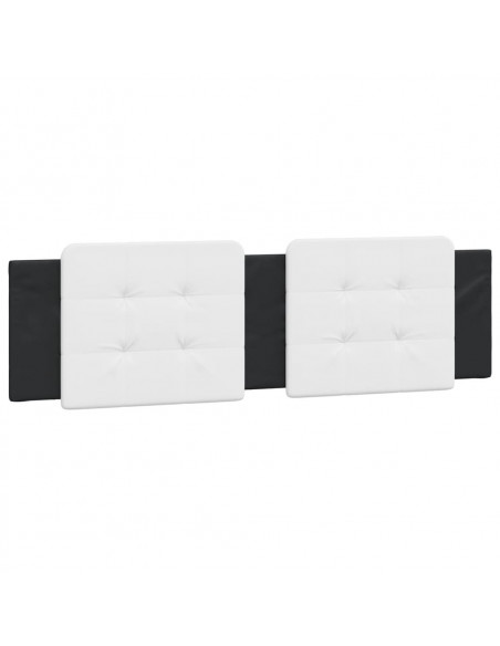 Giroletto con Testiera Nero e Bianco 180x200 cm in Similpelle