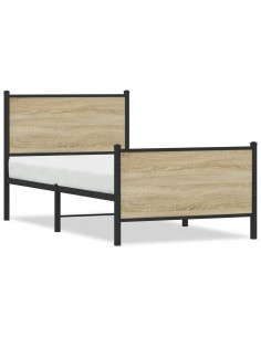 Giroletto con Testiera&Pediera Metallo Rovere Sonoma 75x190 cm 2