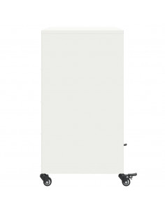 Credenza Bianca 68,5x39x72 cm in Acciaio Laminato a Freddo 2