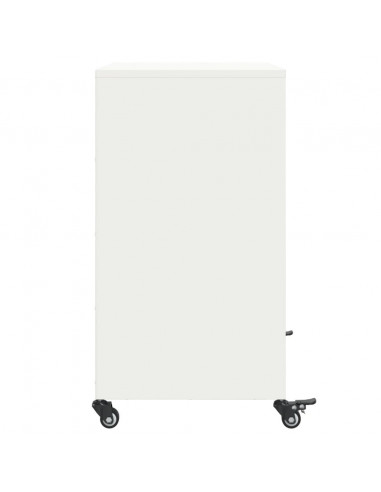 Credenza Bianca 68,5x39x72 cm in Acciaio Laminato a Freddo