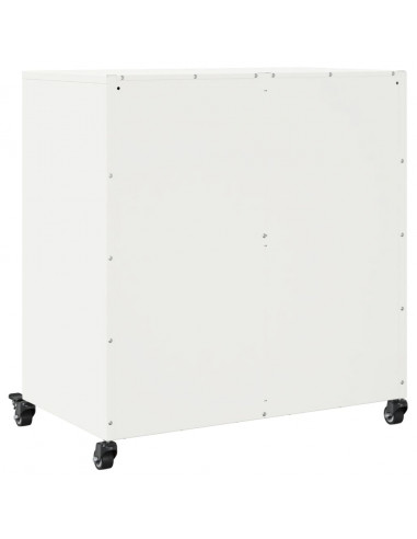 Credenza Bianca 68,5x39x72 cm in Acciaio Laminato a Freddo