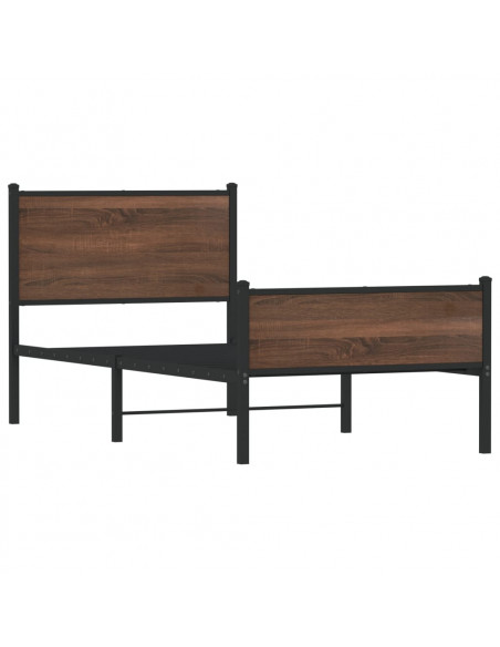 Giroletto Testiera e Pediera Metallo Rovere Marrone 75x190 cm