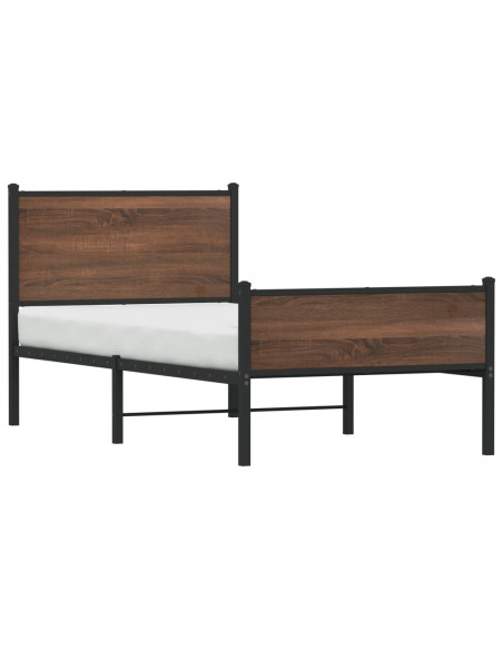 Giroletto Testiera e Pediera Metallo Rovere Marrone 75x190 cm