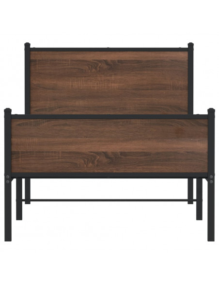 Giroletto Testiera e Pediera Metallo Rovere Marrone 75x190 cm
