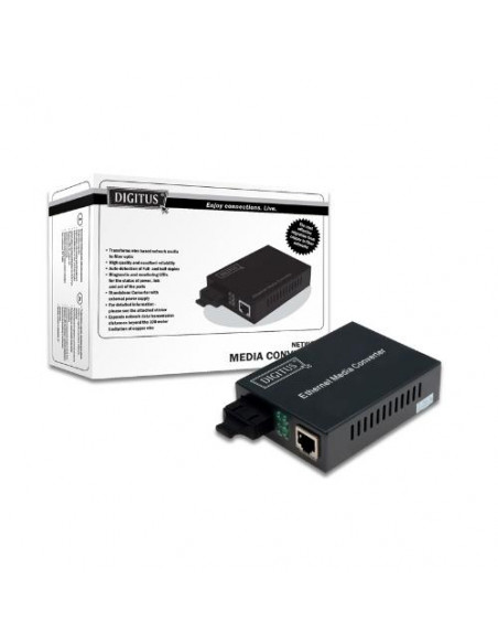 MEDIA CONVERTER DIGITUS 10/100/1000 GIGABIT MEDIA CONVERTER RJ45 - FIBRA OTTICA ST 1000Base-SX - DN82110