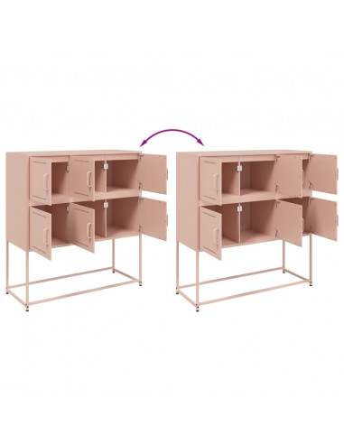 Credenza Rosa 100,5x39x107 cm in Acciaio Laminato a Freddo