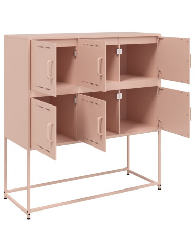 Credenza Rosa 100,5x39x107 cm in Acciaio Laminato a Freddo