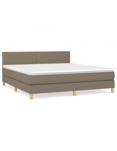 Giroletto a Molle con Materasso Tortora 180x200 cm in Tessuto