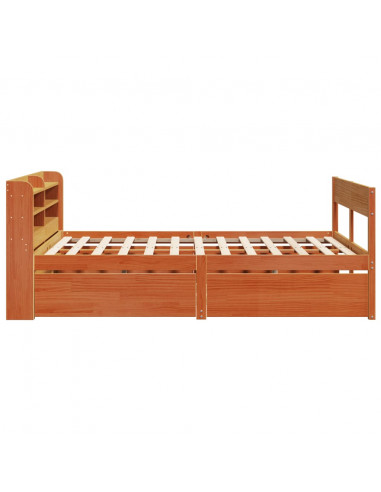 Letto senza Materasso Marrone Cera 160x200 cm in Legno di Pino